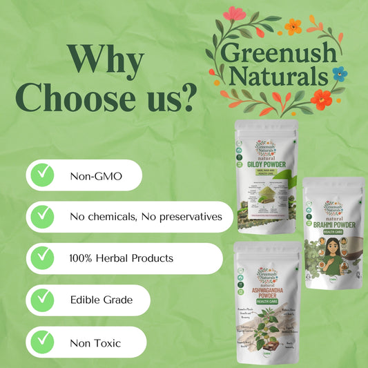 Daily Wellness Trio (Giloy, Brahmi and Ashwagandha)