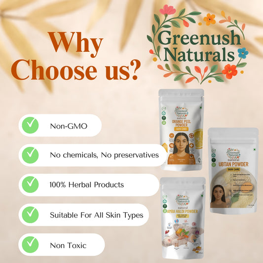 Glow And De-Tan Trio (Ubtan, Orange Peel, Amba Haldi)