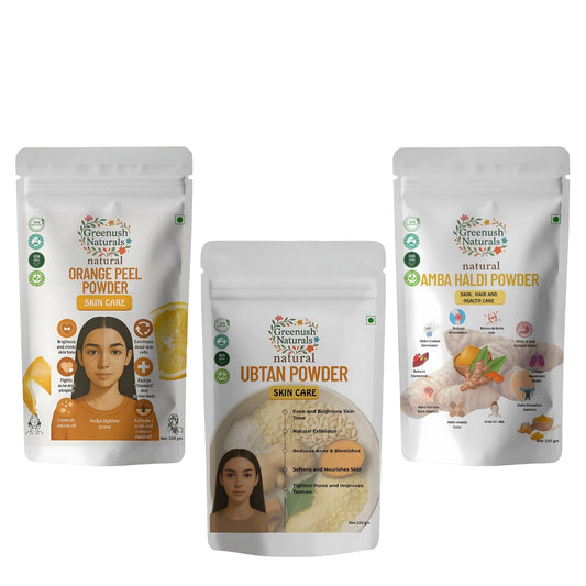 Glow And De-Tan Trio (Ubtan, Orange Peel, Amba Haldi)