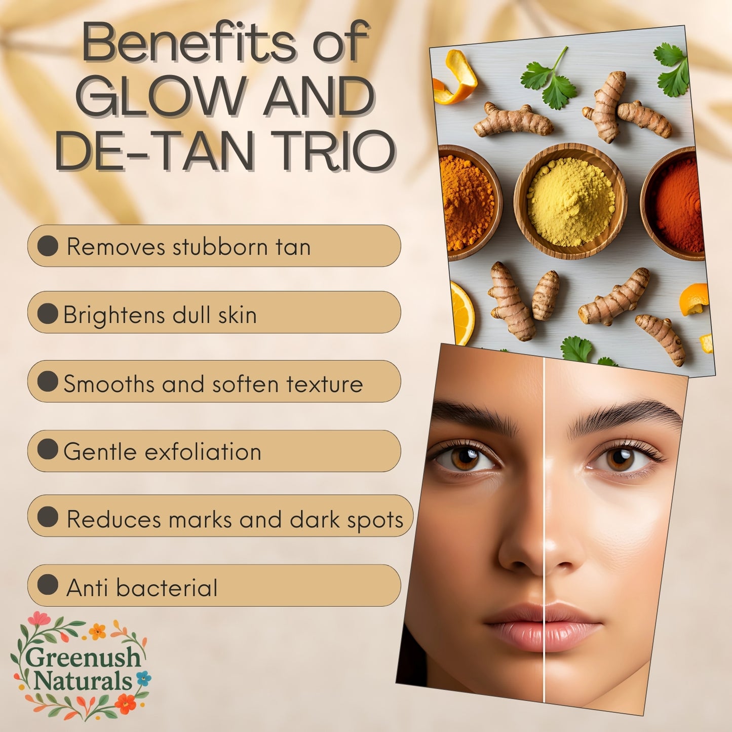 Glow And De-Tan Trio (Ubtan, Orange Peel, Amba Haldi)